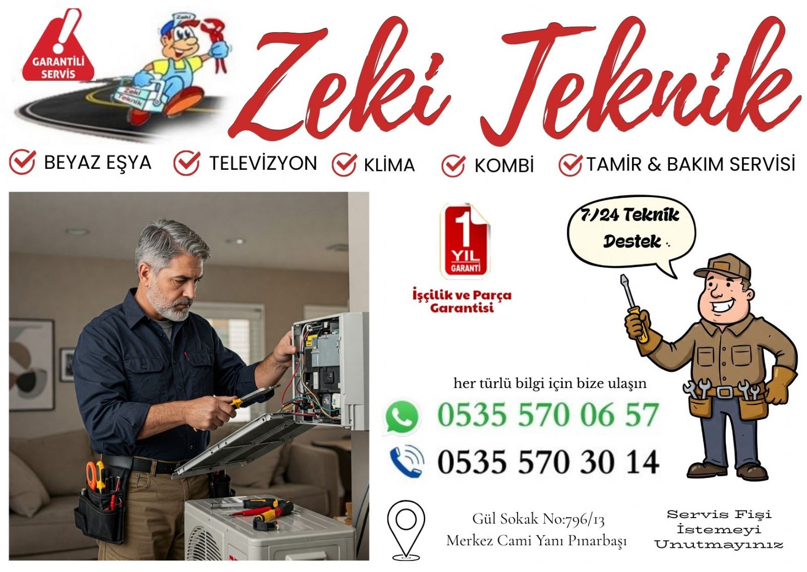 Pınarbaşı Klima Servisi